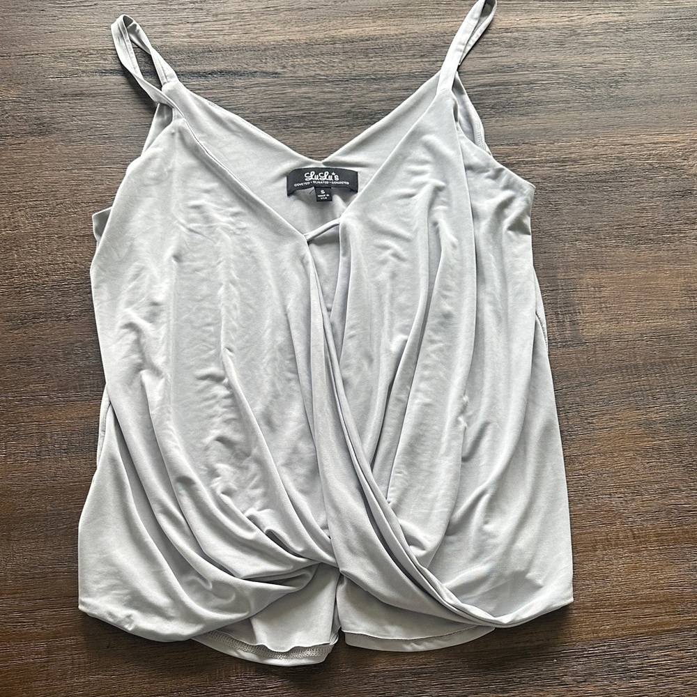 Light Gray Twist-Front Camisole